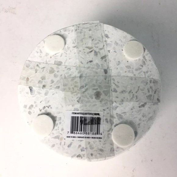 New The Global Market White Marble Coasters Round Set of 4 Size 4” - Picture 7 of 7